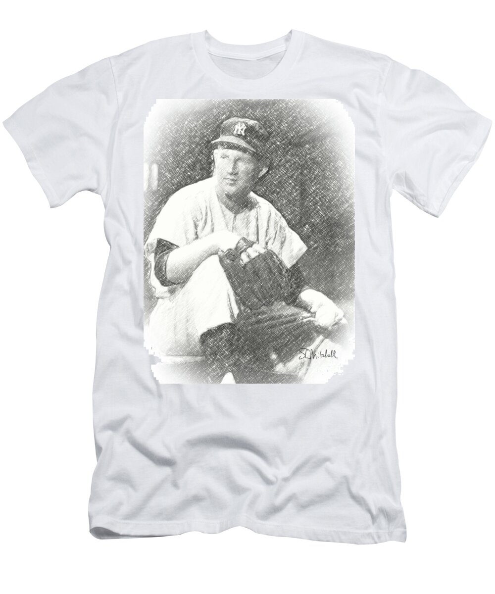 New York T-Shirt featuring the drawing Whitey by Stephen Mitchell