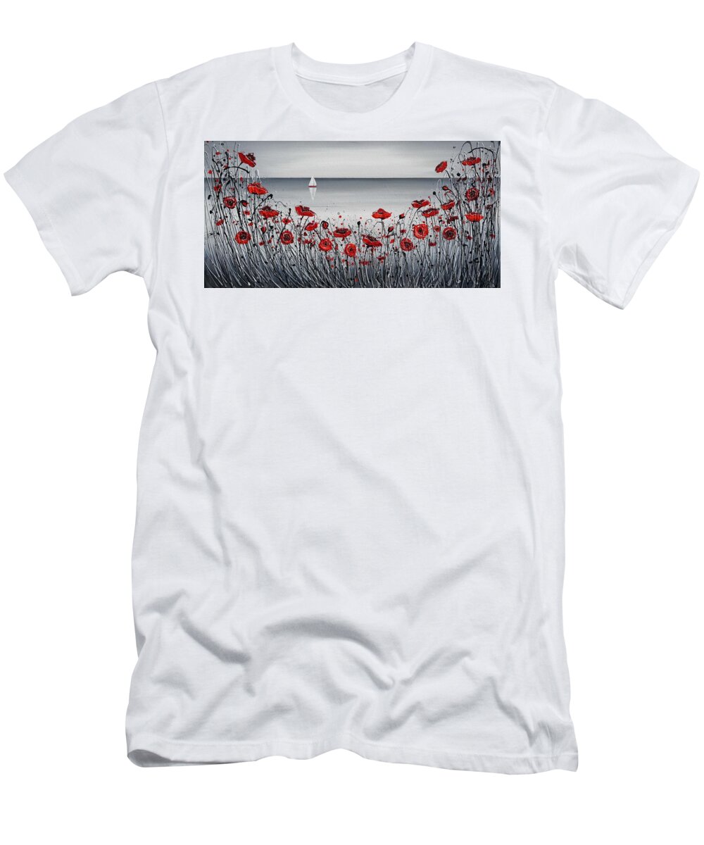 Redpoppies T-Shirt featuring the painting Wild Wanderlust Days by Amanda Dagg