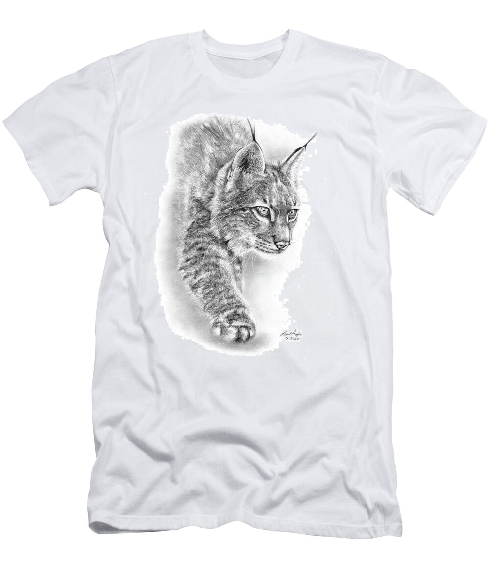 Wild T-Shirt featuring the drawing Wildcat by Lena Auxier
