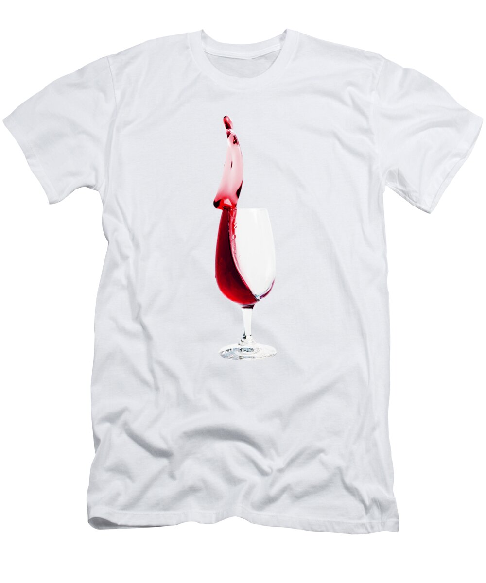 Wine T-Shirt featuring the photograph Wine splash by Delphimages Photo Creations