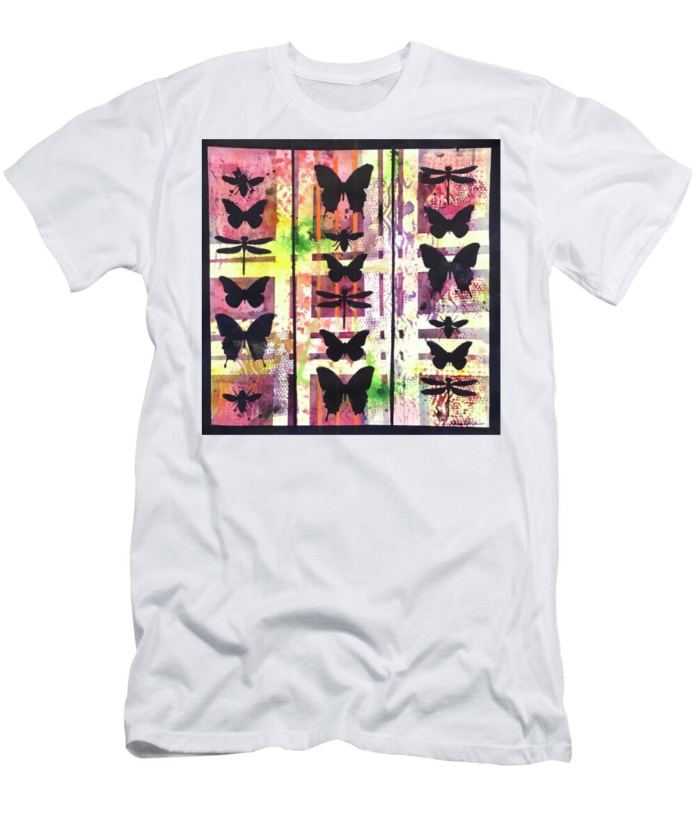 Butterfly T-Shirt featuring the painting Winged Creatures I by Liana Yarckin