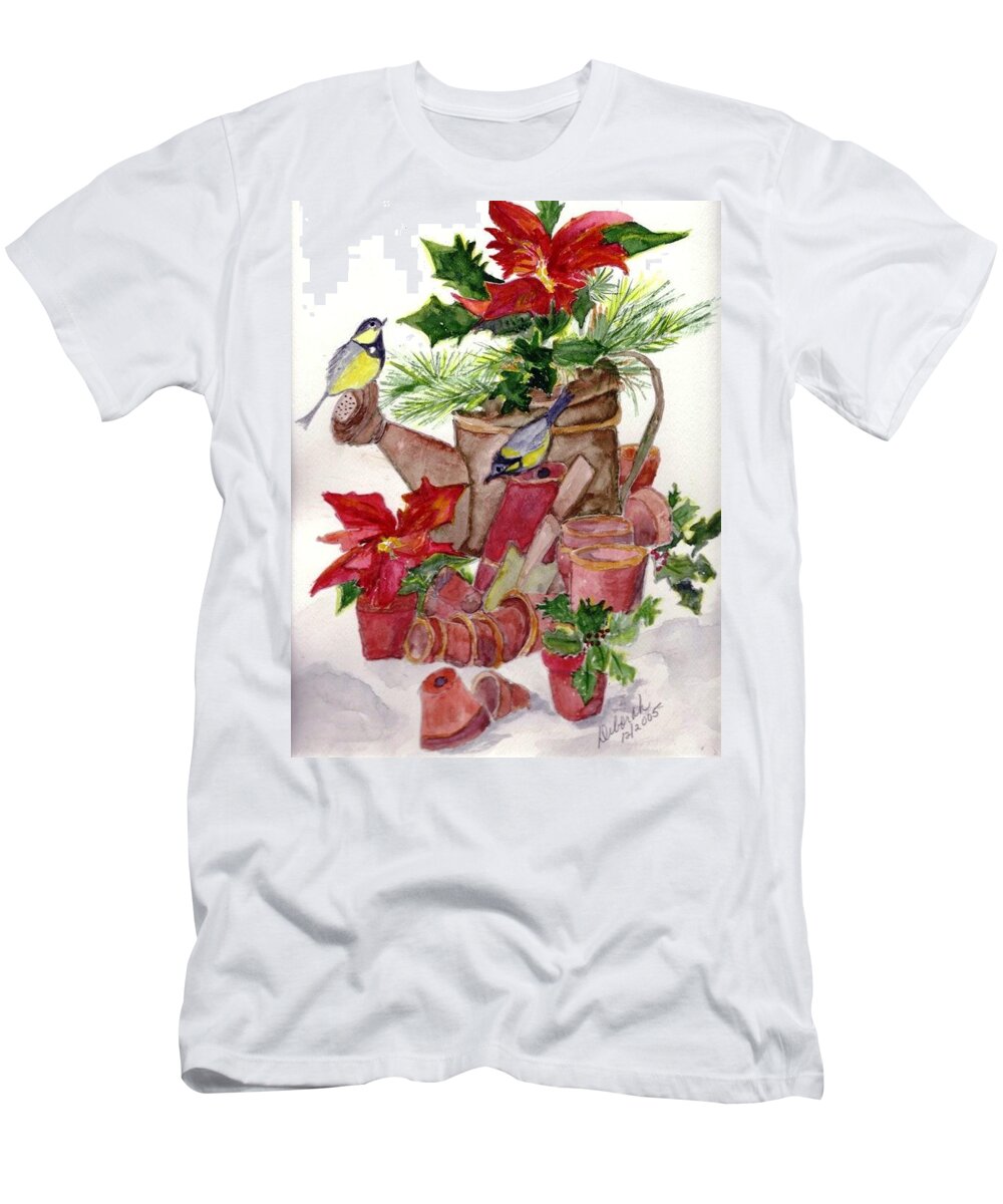 Watercolor Print T-Shirt featuring the painting Winter 2 by Deborah Ann Baker