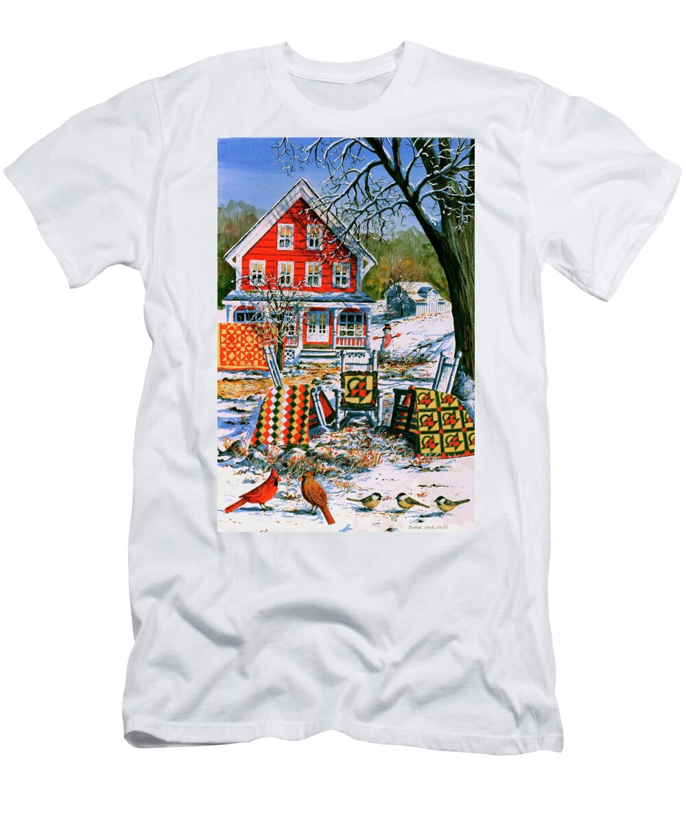 Winter T-Shirt featuring the painting Winter Joy by Diane Phalen