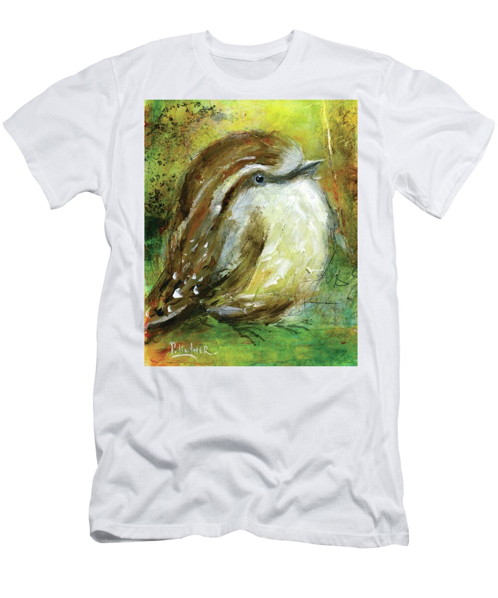 Wren T-Shirt featuring the painting Wren by Patricia Lintner