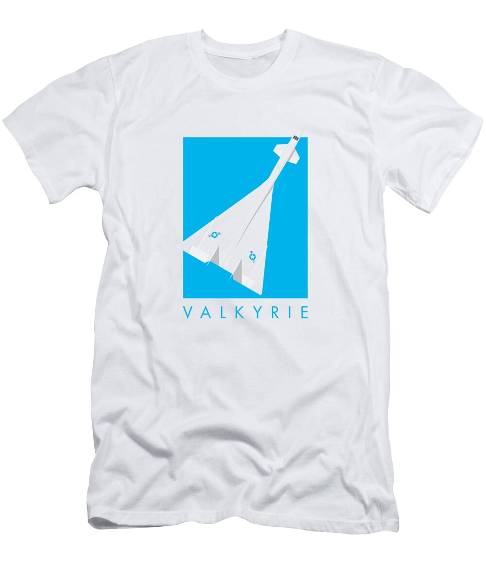 Jet T-Shirt featuring the digital art XB-70 Valkyrie Supersonic Jet Aircraft - Cyan by Organic Synthesis