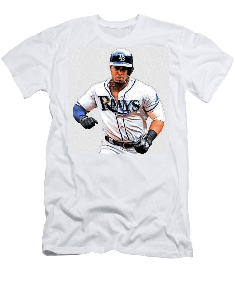 Yandy Diaz - 1B - Tampa Bay Rays T-Shirt by Bob Smerecki - Pixels