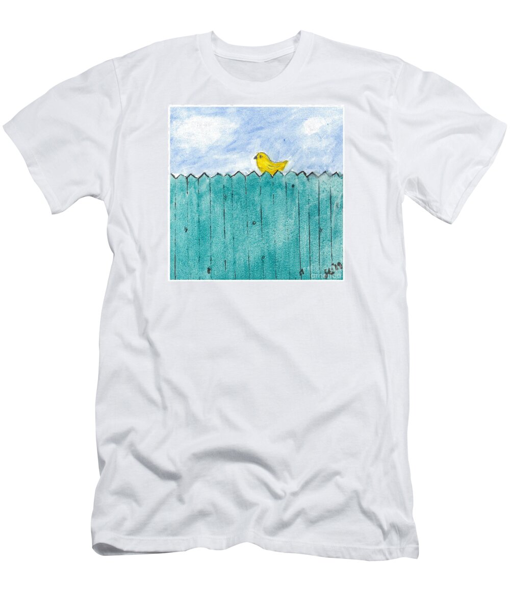 Water T-Shirt featuring the painting Yellow Bird by Loretta Coca