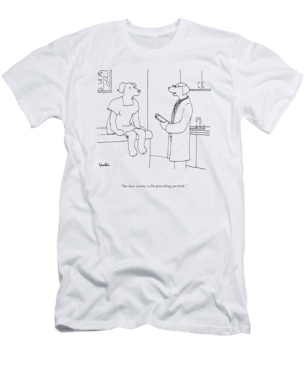 You Have Worms T-Shirt featuring the drawing You Have Worms by Charlie Hankin