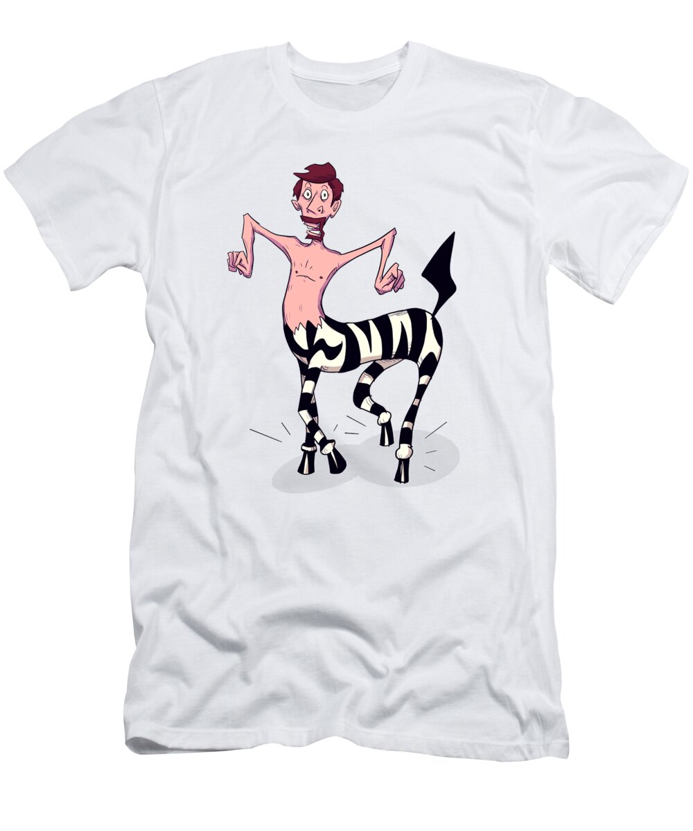 Freddy T-Shirt featuring the drawing Zebras In America by Ludwig Van Bacon