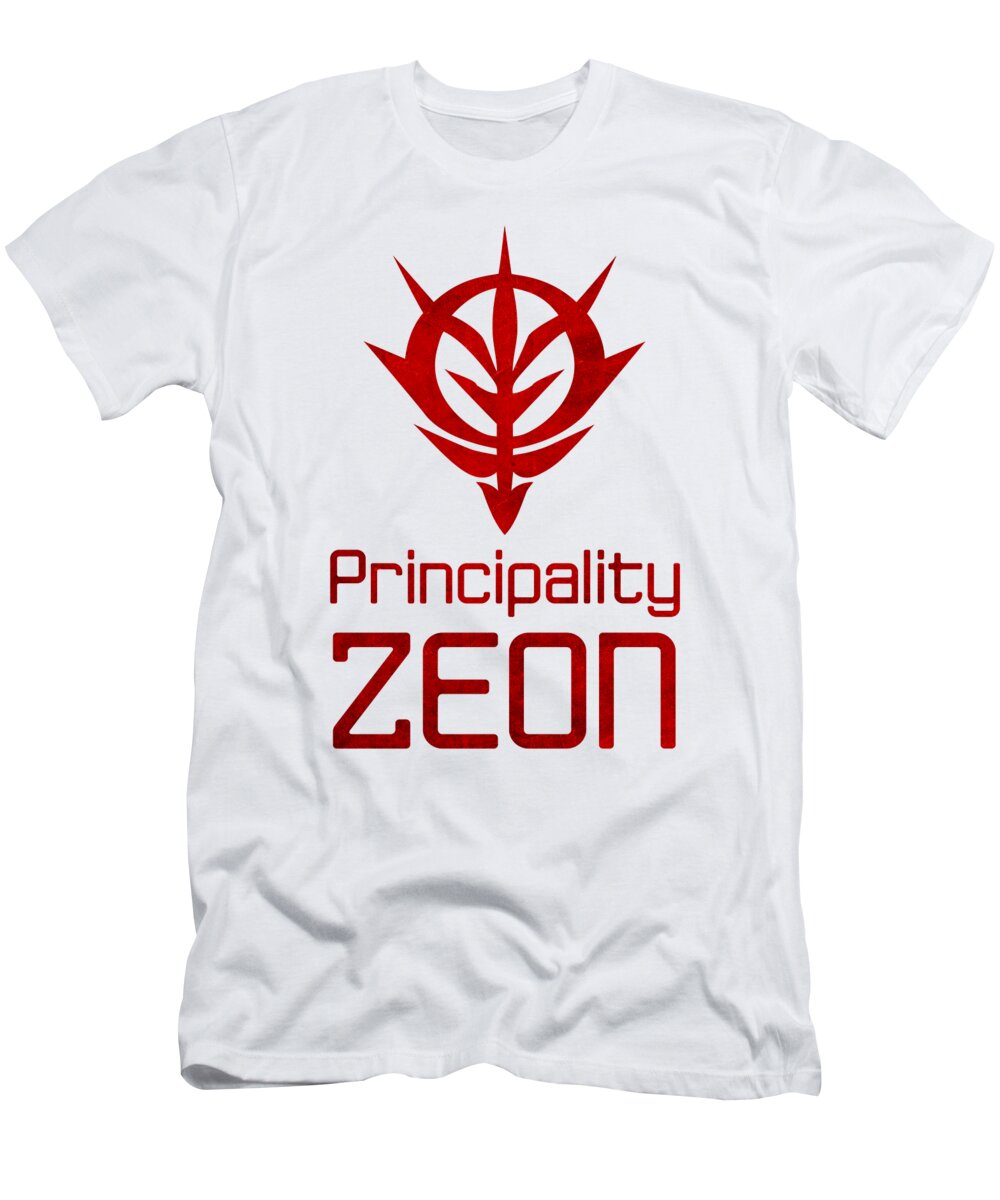 Scifi T-Shirt featuring the digital art Zeon red logo texture by Andrea Gatti