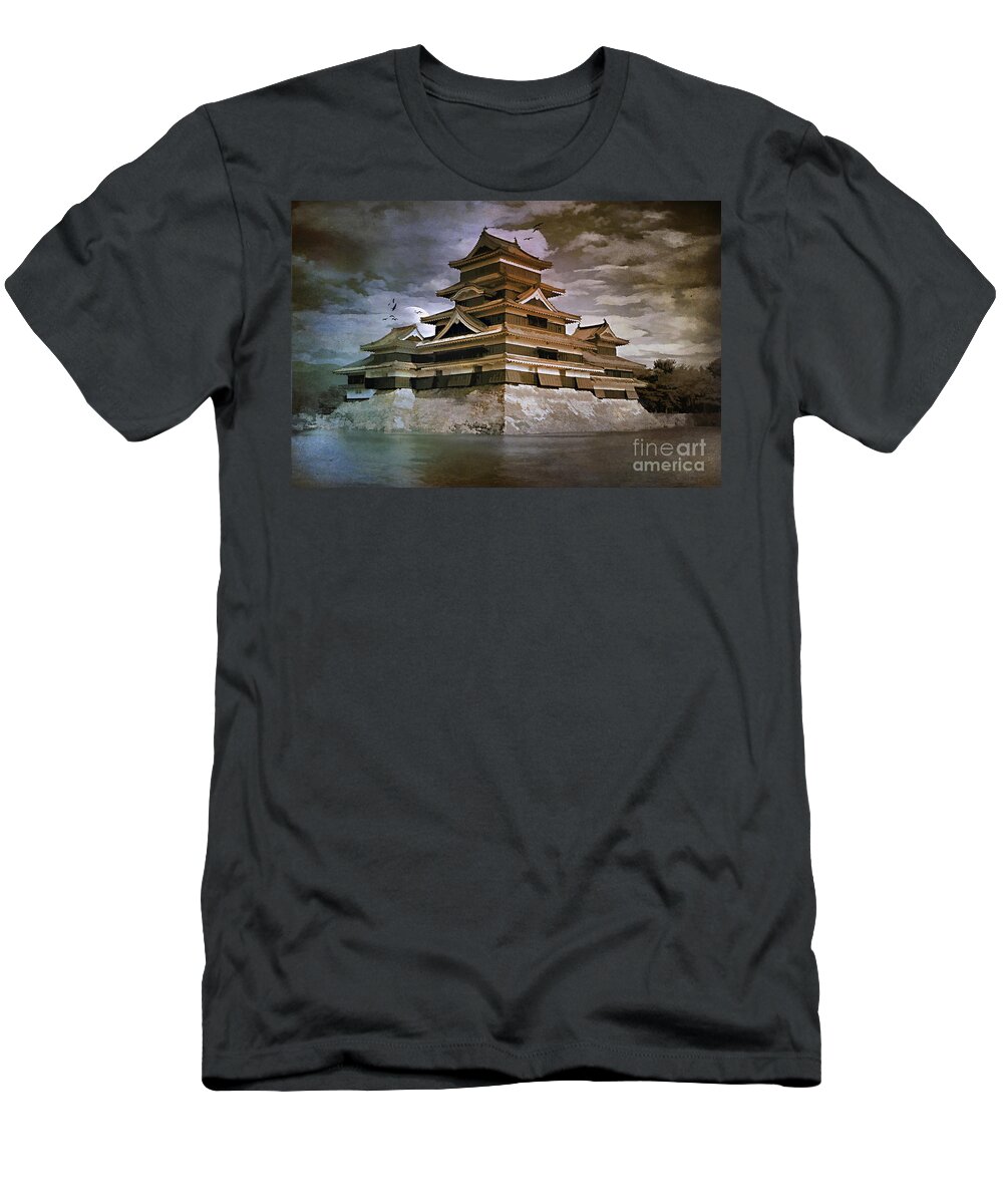 Matsumoto T-Shirt featuring the painting Matsumoto Castle by Andrzej Szczerski