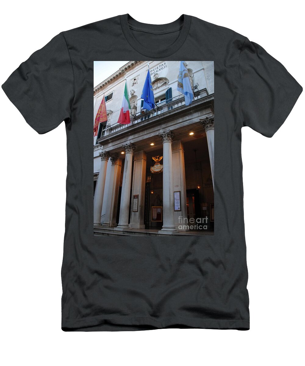 Venice T-Shirt featuring the photograph la Fenice Opera House Restored by Jacqueline M Lewis