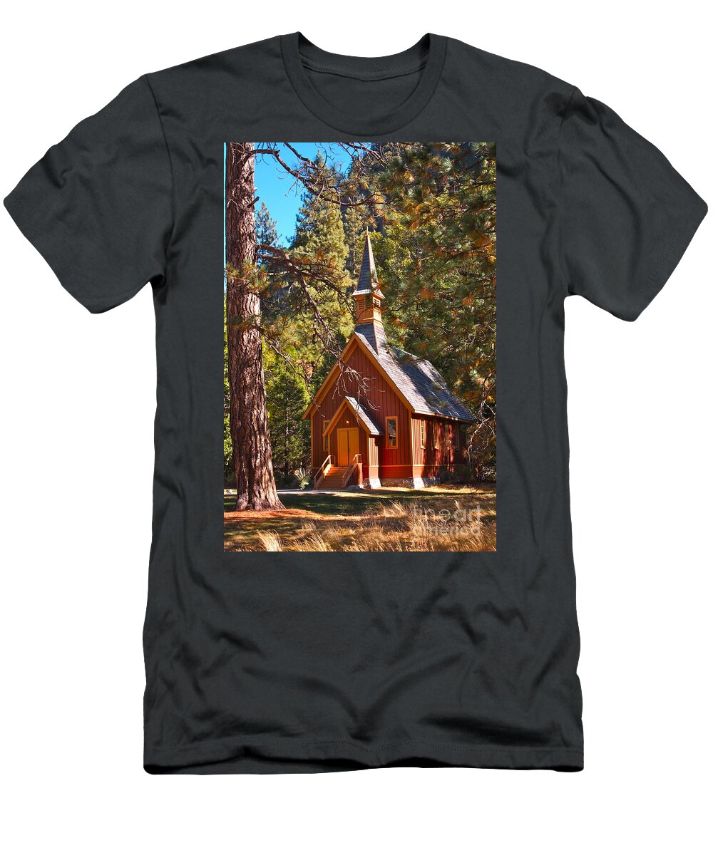 Chapel T-Shirt featuring the photograph Yosemite Valley Chapel by Lisa Billingsley