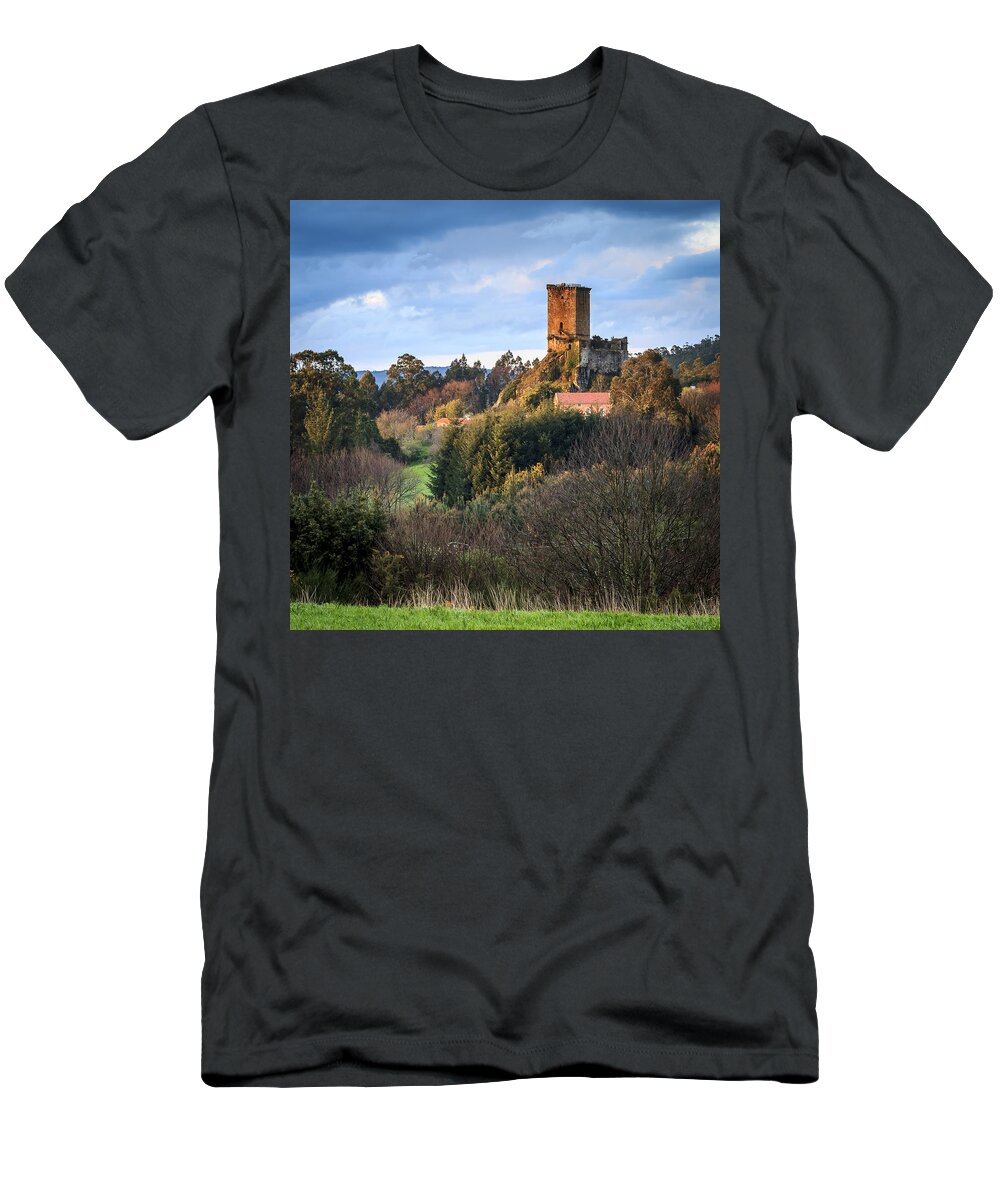 Galicia T-Shirt featuring the photograph Andrade's Castle Galicia Spain #1 by Pablo Avanzini