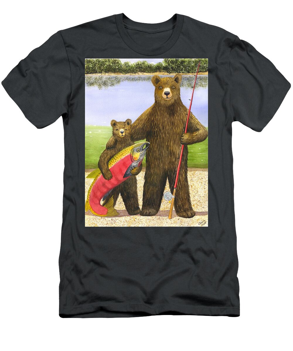 Bears T-Shirt featuring the painting Big Fish #1 by Catherine G McElroy