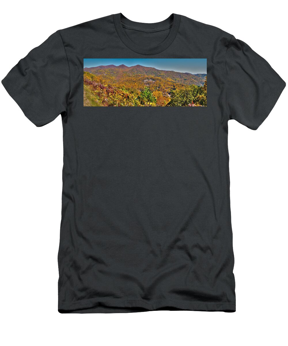 View T-Shirt featuring the photograph Blue Ridge Parkway #1 by Alex Grichenko