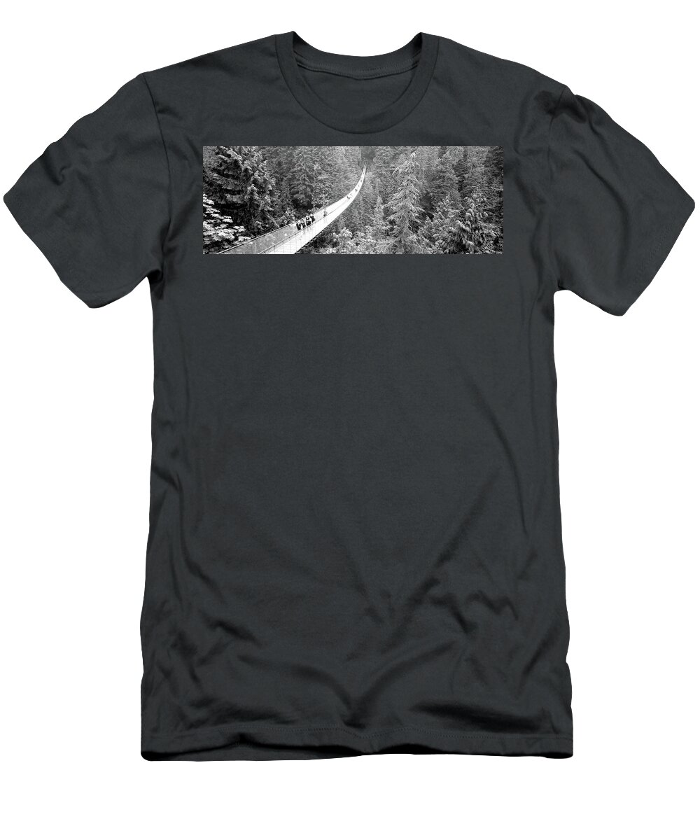 Photography T-Shirt featuring the photograph Capilano Bridge, Suspended Walk #1 by Panoramic Images