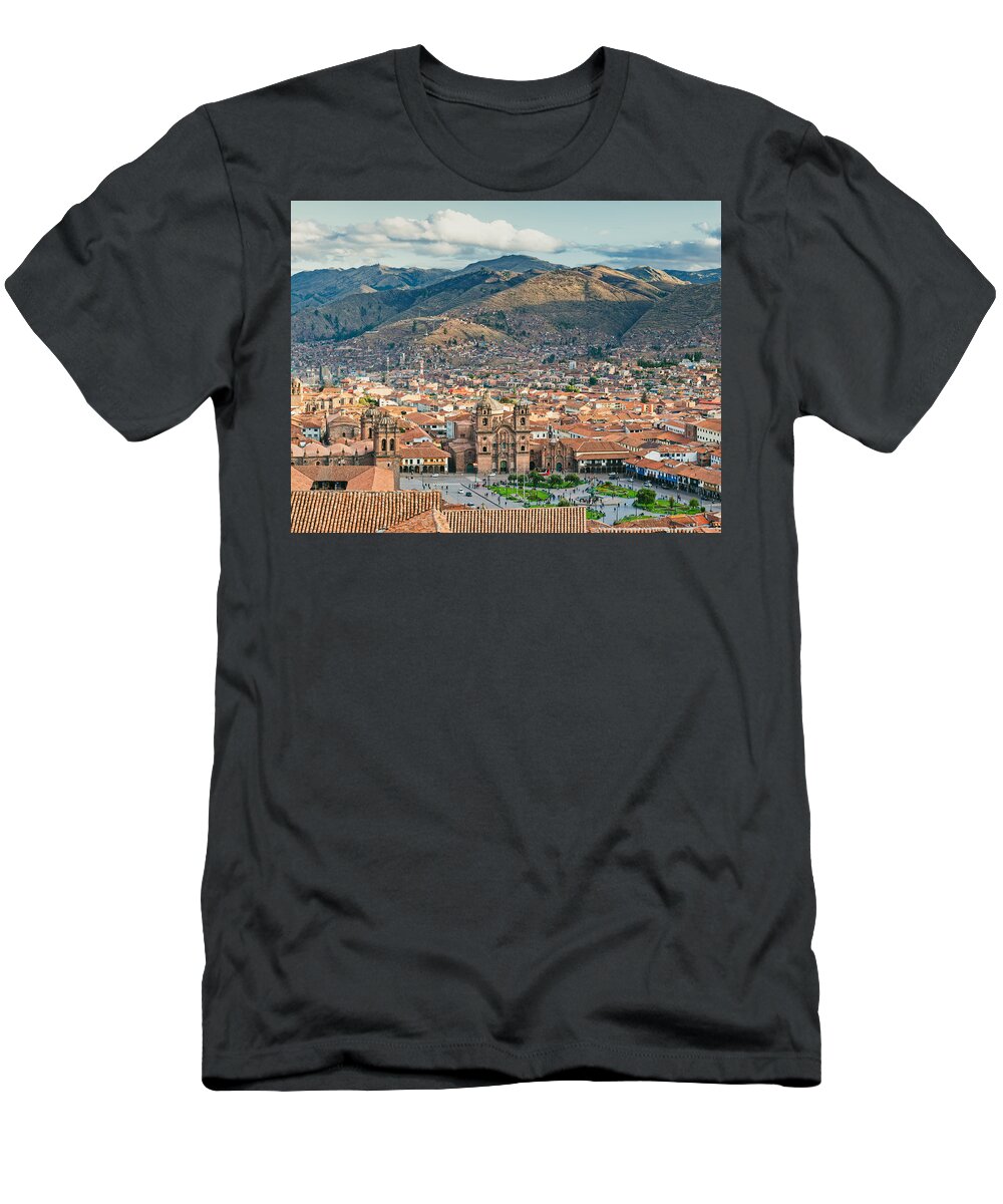 Above T-Shirt featuring the photograph City of Cuzco #1 by U Schade