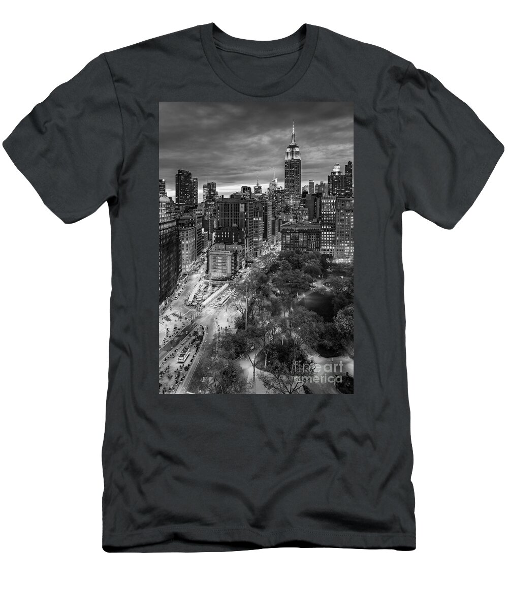Flatiron District T-Shirt featuring the photograph Flatiron District Birds Eye View by Susan Candelario