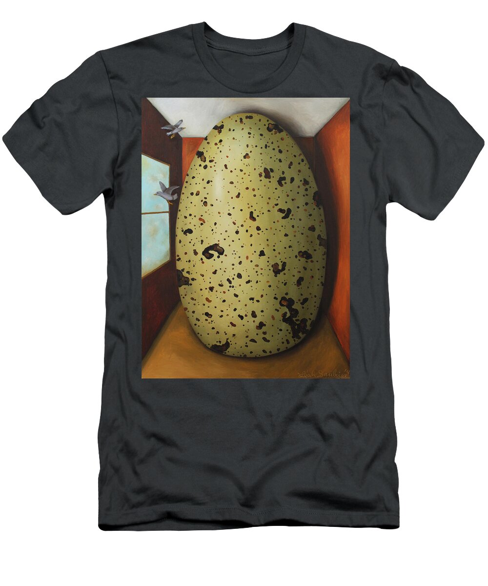 Egg T-Shirt featuring the painting Great Expectations #1 by Leah Saulnier The Painting Maniac