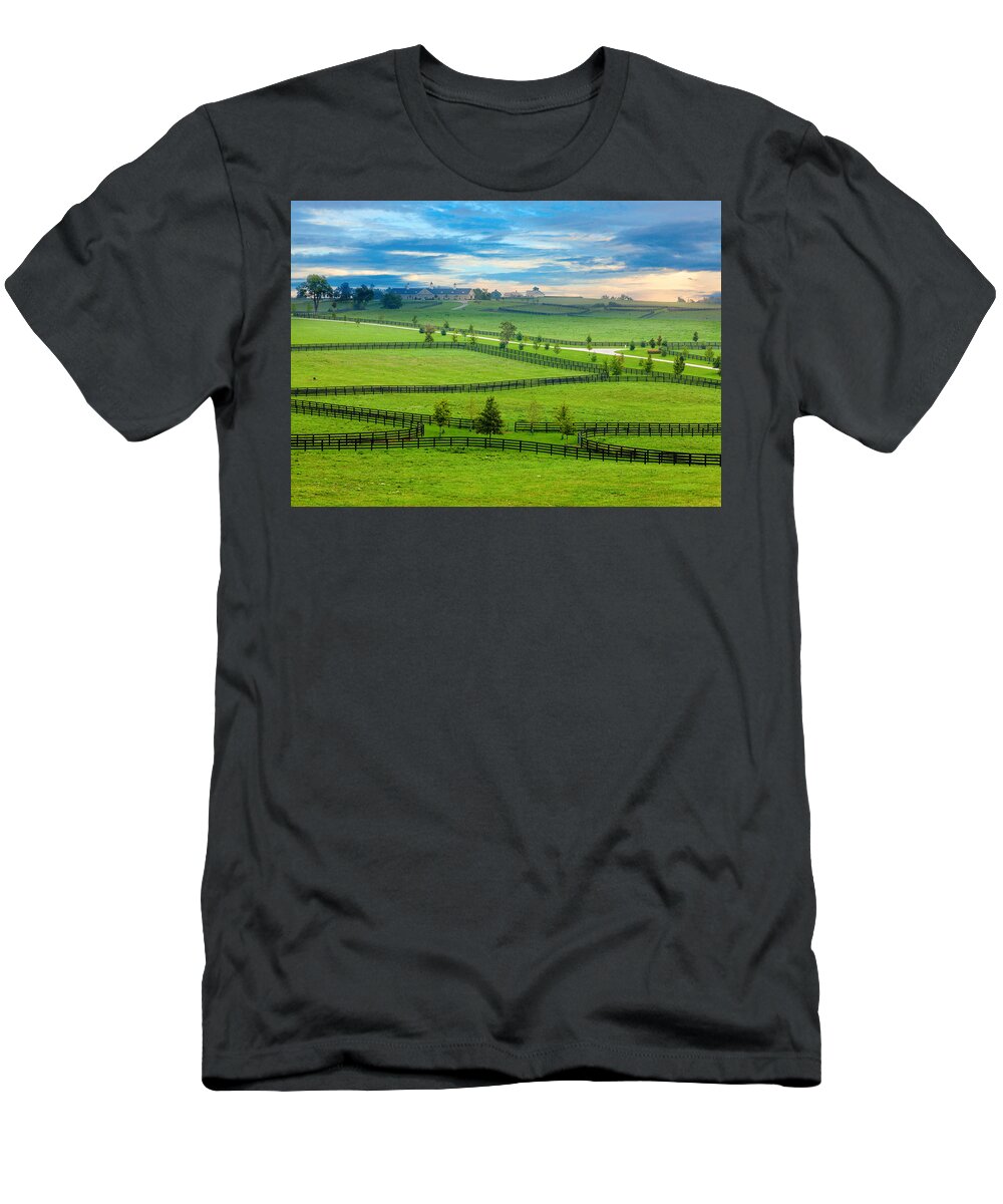 Horse Farm T-Shirt featuring the photograph Horse country #1 by Alexey Stiop