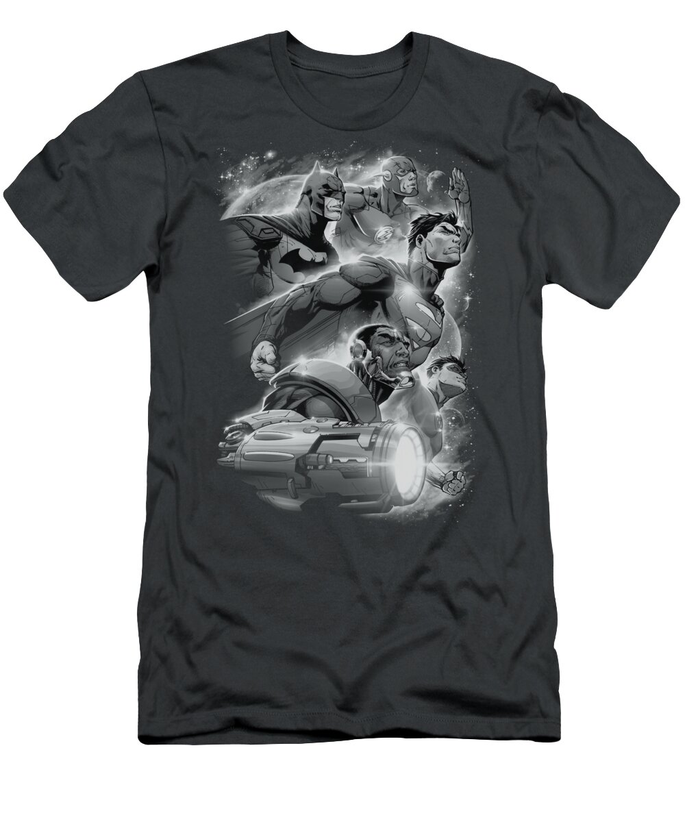 Justice League Of America T-Shirt featuring the digital art Jla - Atmospheric by Brand A