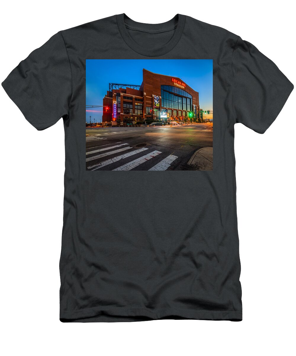 America T-Shirt featuring the photograph Lucas Oil Stadium #1 by Alexey Stiop