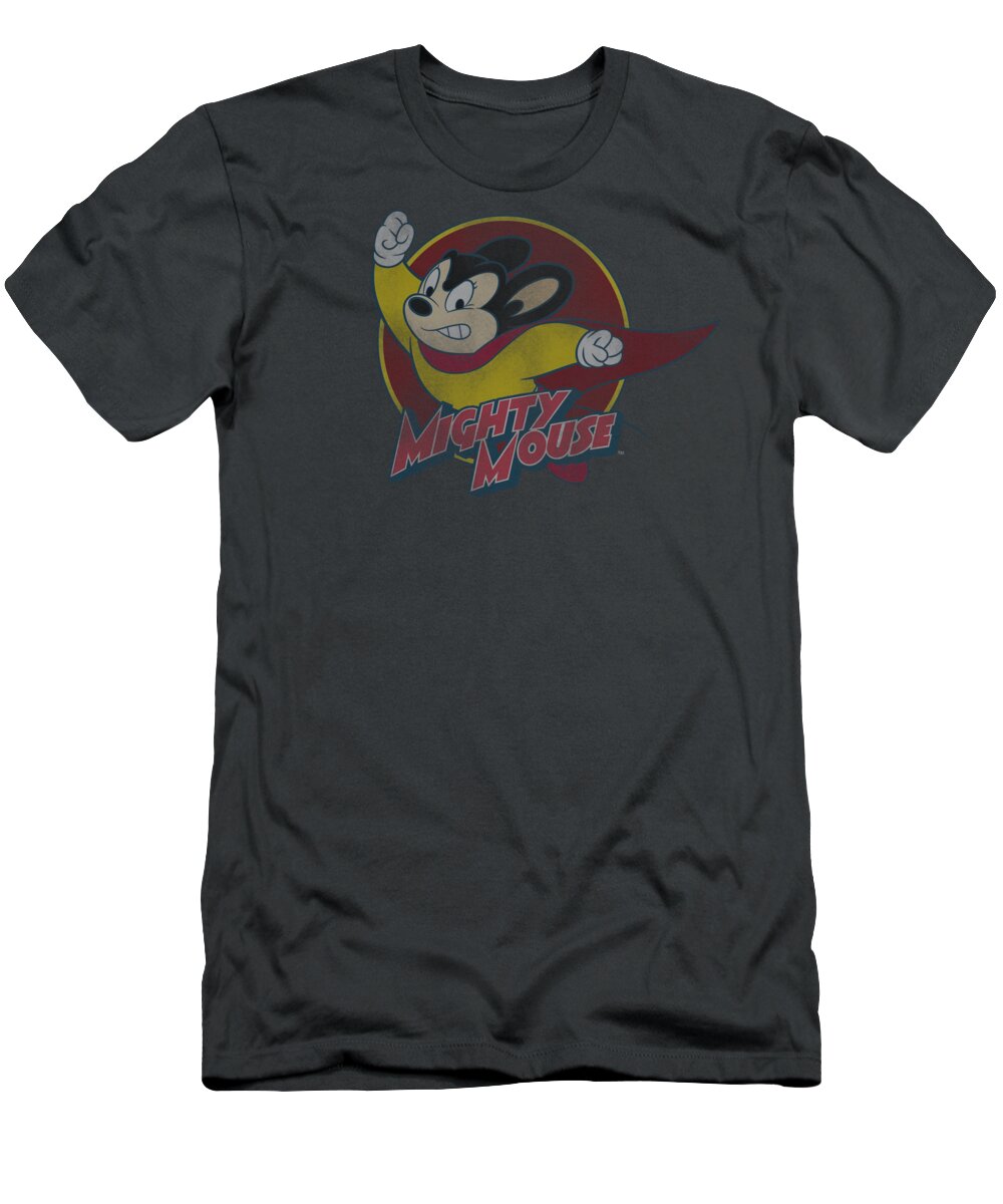 Mighty Mouse T-Shirt featuring the digital art Mighty Mouse - Mighty Circle by Brand A