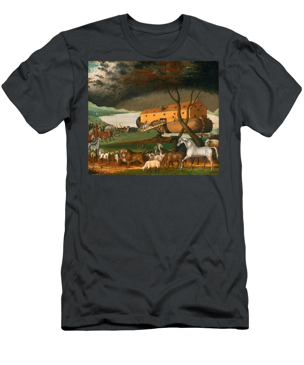 Edward Hicks T-Shirt featuring the painting Noahs Ark #6 by Edward Hicks