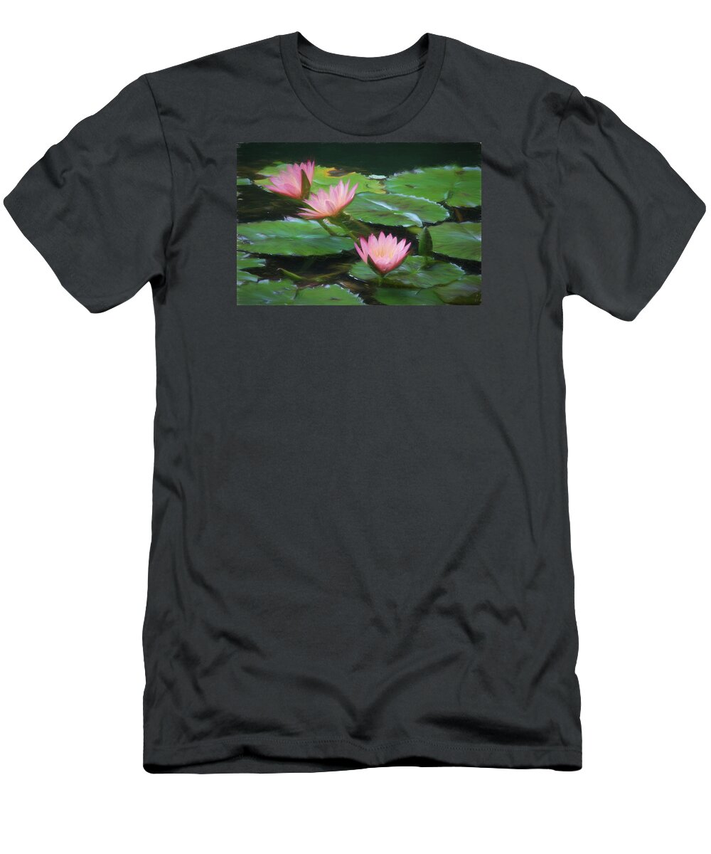 Flower Artwork T-Shirt featuring the photograph Painted Lilies by Mary Buck