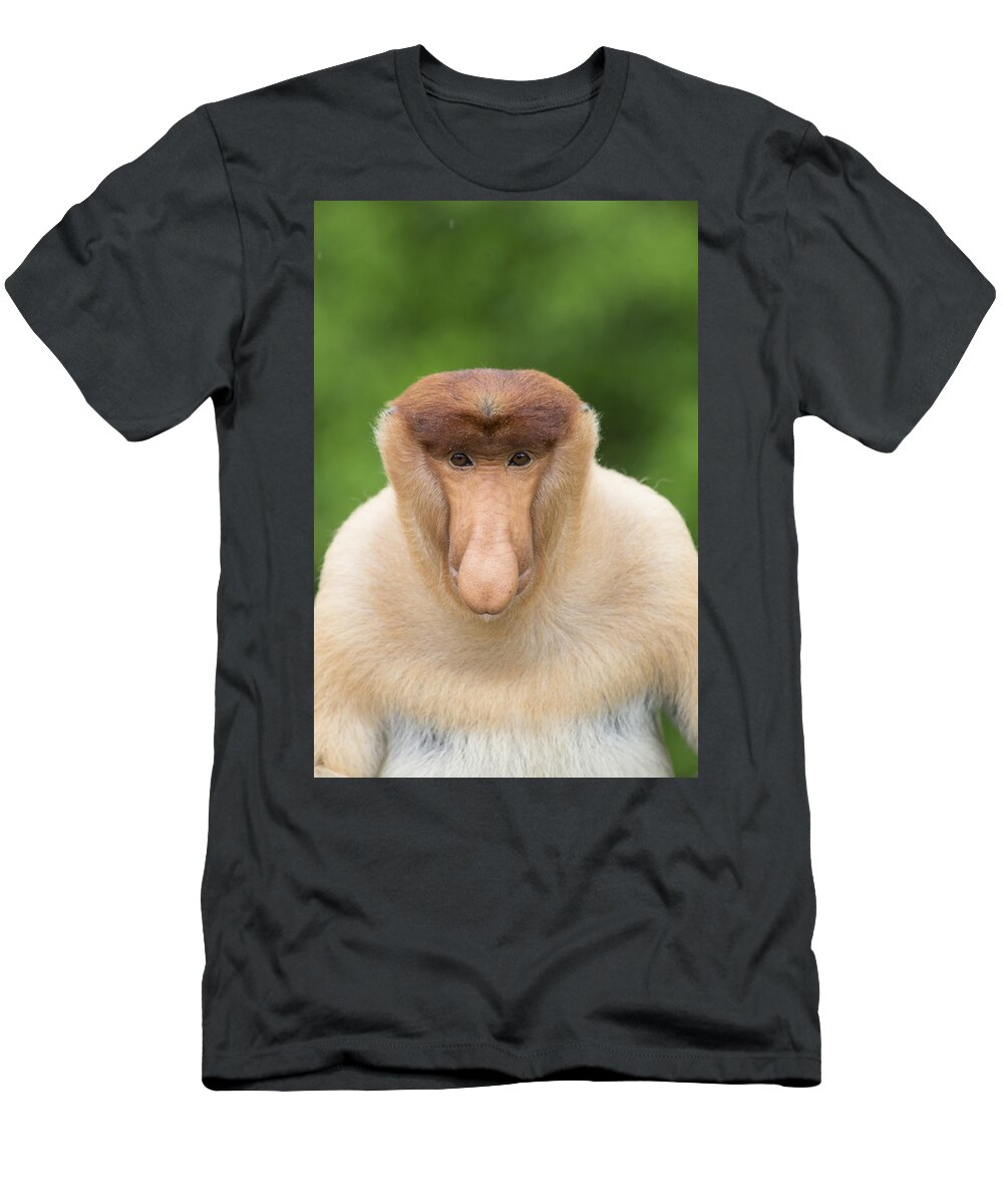 Suzi Eszterhas T-Shirt featuring the photograph Proboscis Monkey Dominant Male Sabah #1 by Suzi Eszterhas