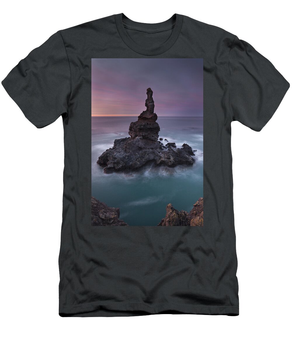 533782 T-Shirt featuring the photograph Seastack At Dawn Tumbledown Bay New #1 by Colin Monteath