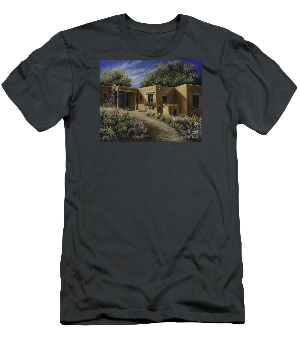 Southwest-landscape T-Shirt featuring the painting Sunny Day by Ricardo Chavez-Mendez