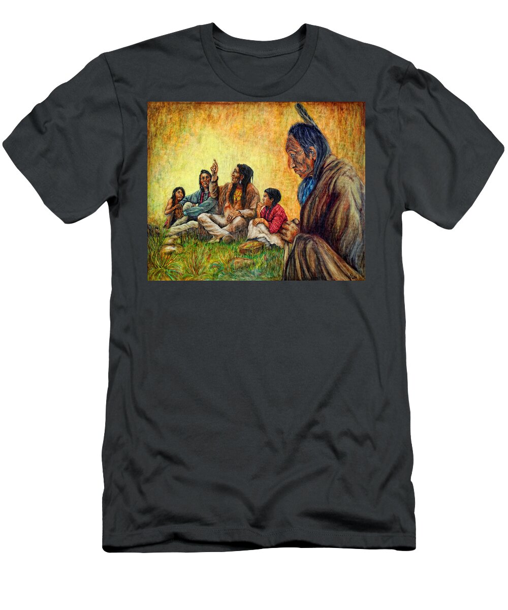 Texas T-Shirt featuring the drawing Tales Passed On #1 by Erich Grant