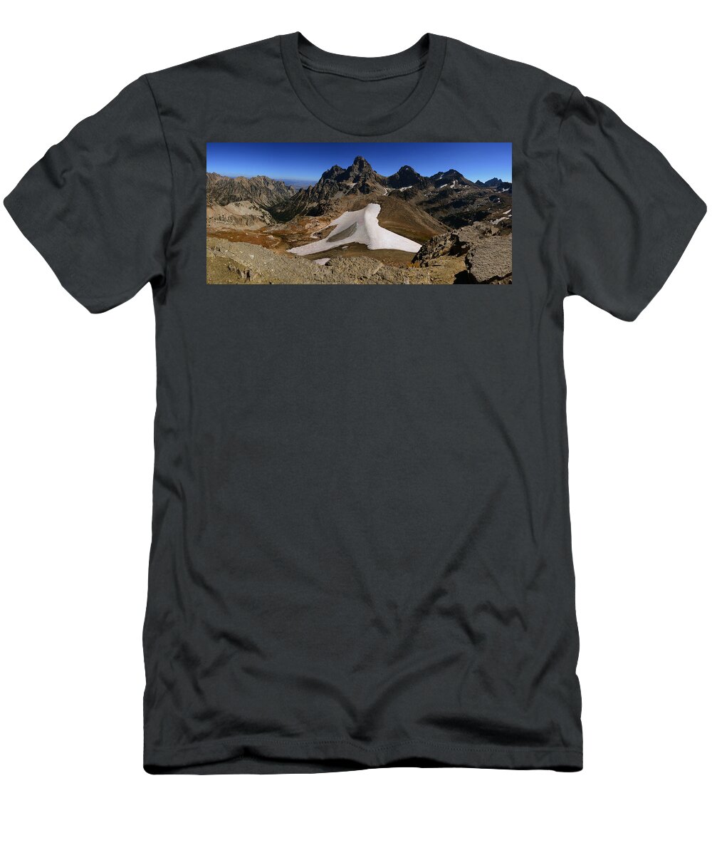 Tetons From Table Mountain T-Shirt featuring the photograph Tetons from Table Mountain #1 by Raymond Salani III