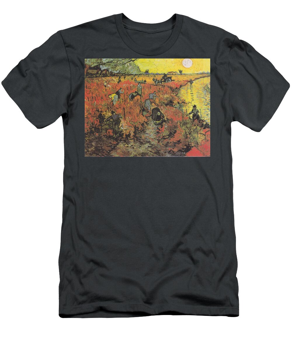 Vincent Van Gogh T-Shirt featuring the painting The Red Vineyard at Arles #2 by Celestial Images