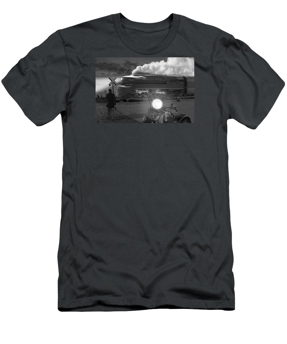 Transportation T-Shirt featuring the photograph The Wait by Mike McGlothlen