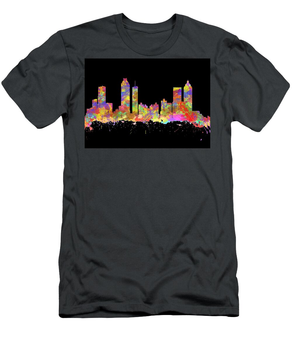 Atlanta T-Shirt featuring the photograph Watercolor art print of the skyline of Atlanta Georgia USA #2 by Chris Smith
