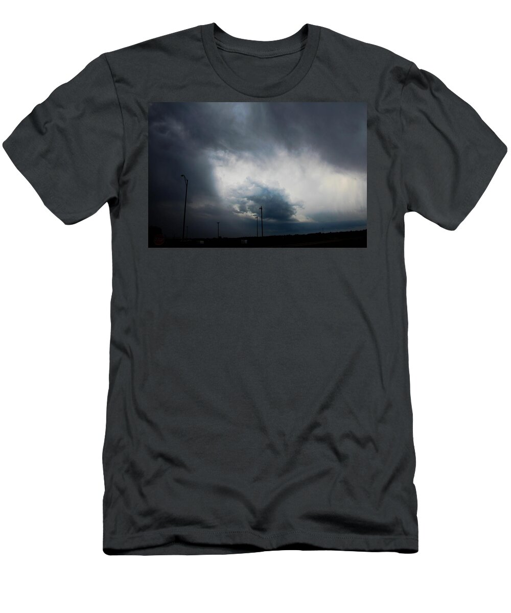 Stormscape T-Shirt featuring the photograph More Strong Cells moving over South Central Nebraska #8 by NebraskaSC