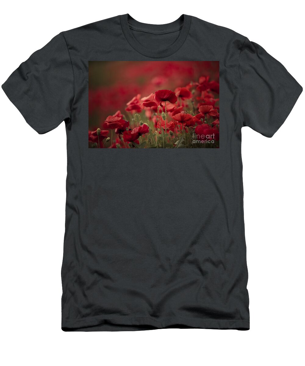 Poppy T-Shirt featuring the photograph Red #10 by Nailia Schwarz