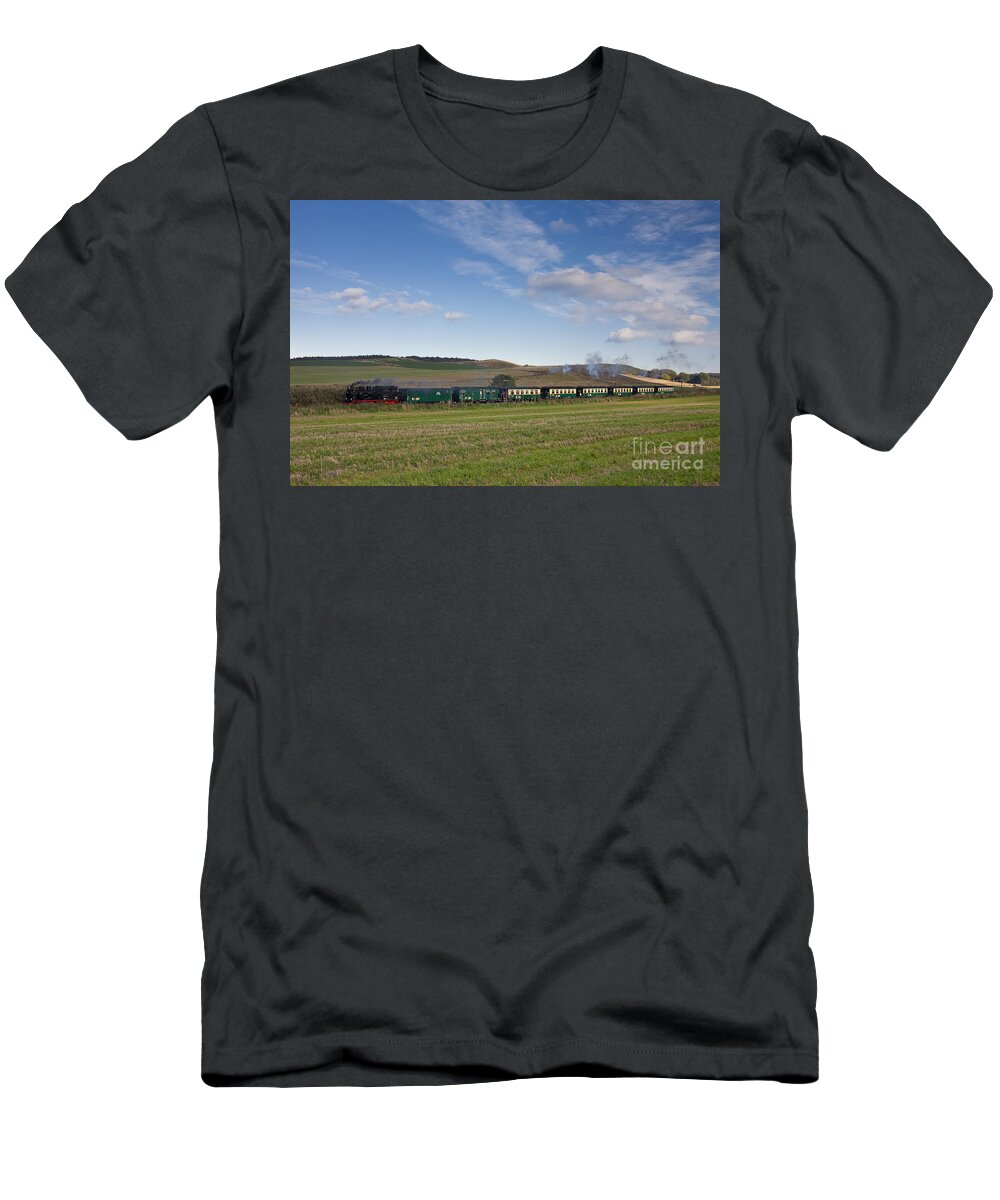 Steam Locomotive T-Shirt featuring the photograph 110202p296 by Arterra Picture Library