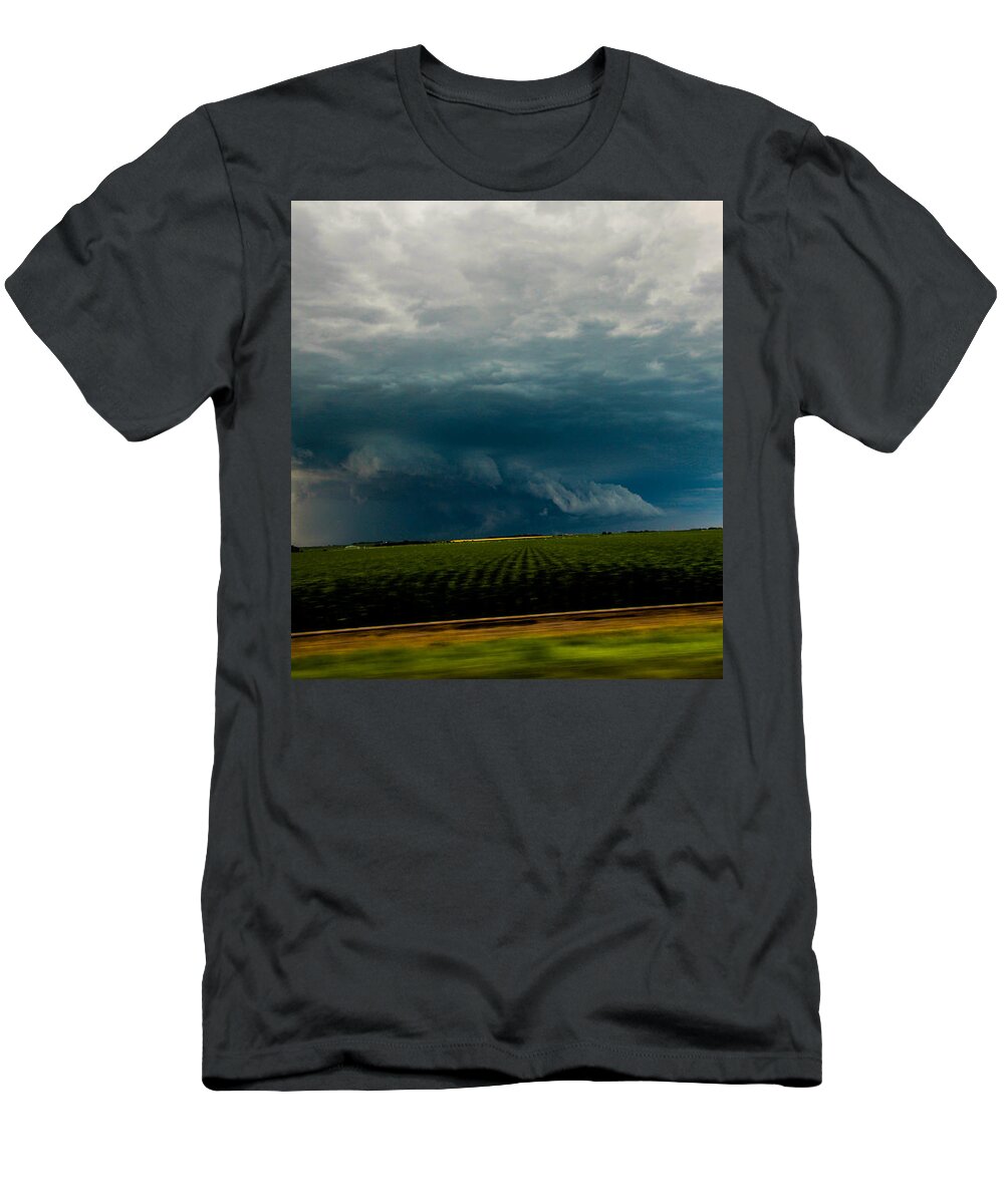 South Central Nebraska T-Shirt featuring the photograph Industrial Light and Nebraska Thunderstorm Magic #17 by NebraskaSC