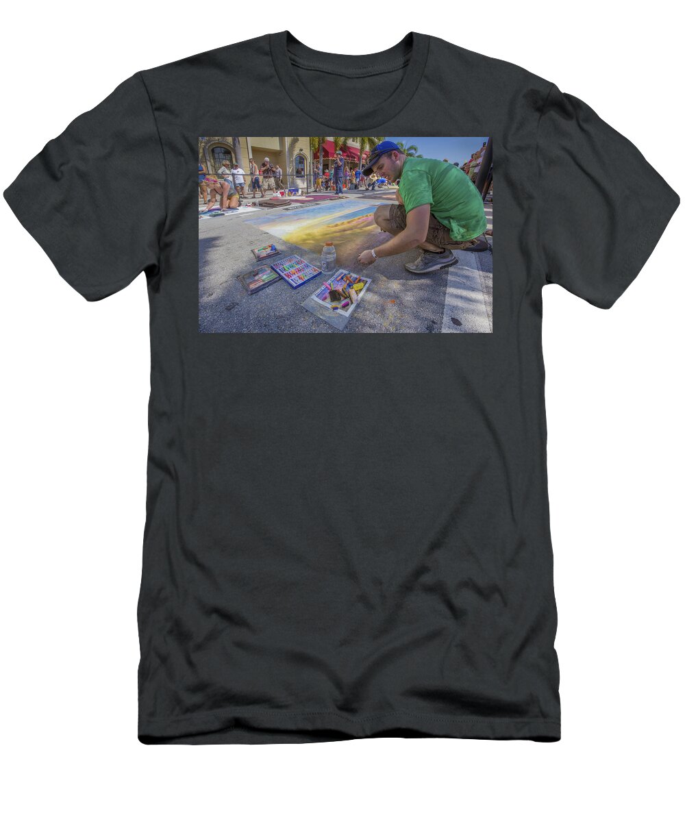 Florida T-Shirt featuring the photograph Lake Worth Street Painting Festival #13 by Debra and Dave Vanderlaan