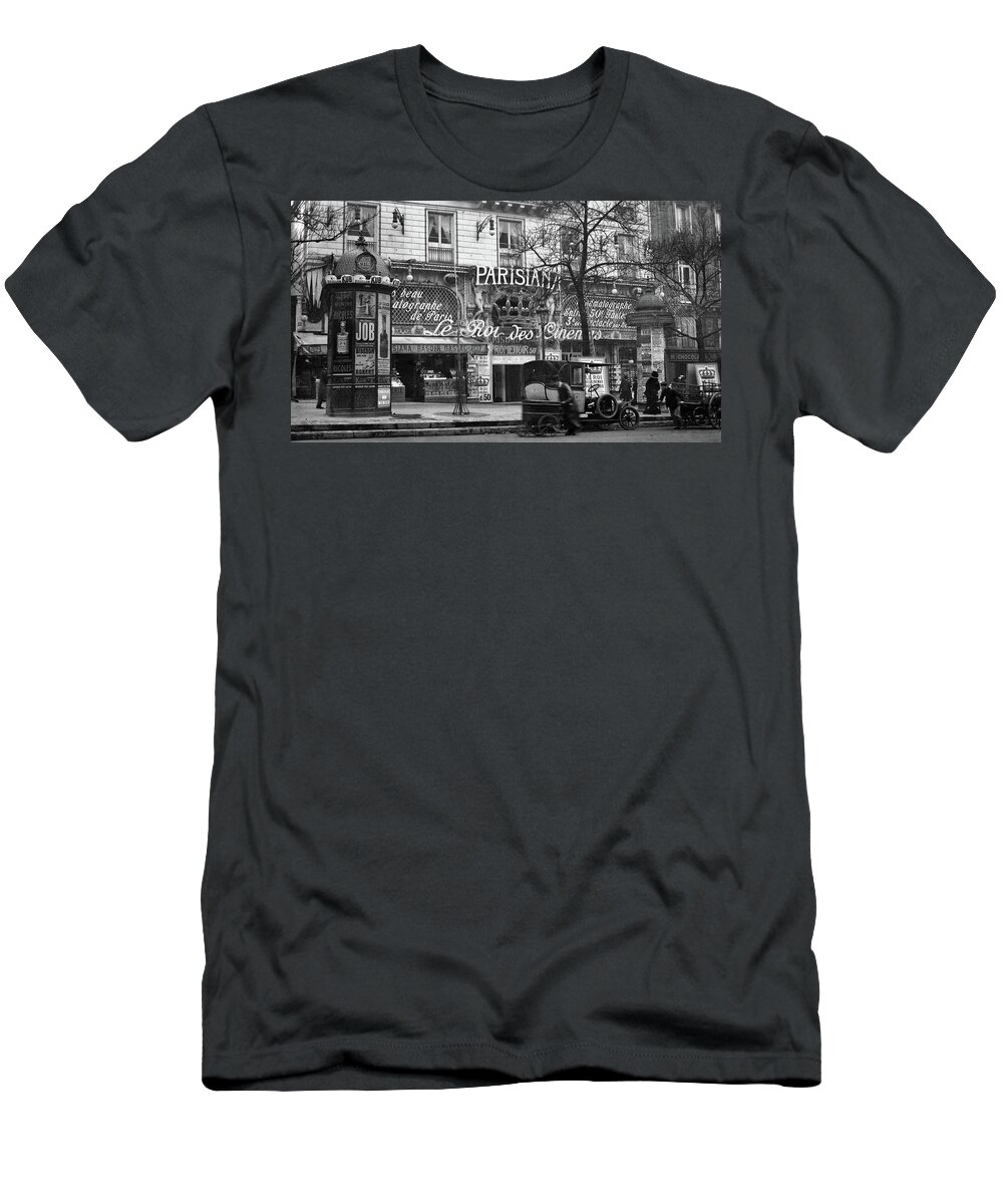 Photography T-Shirt featuring the photograph 1900s 1910 Street Scene Showing A Kiosk by Vintage Images