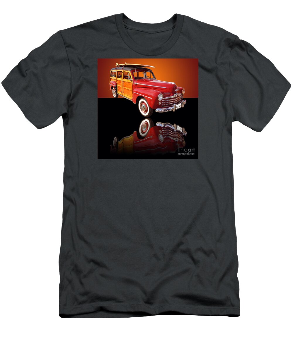 Car T-Shirt featuring the photograph 1947 Ford Woody by Jim Carrell
