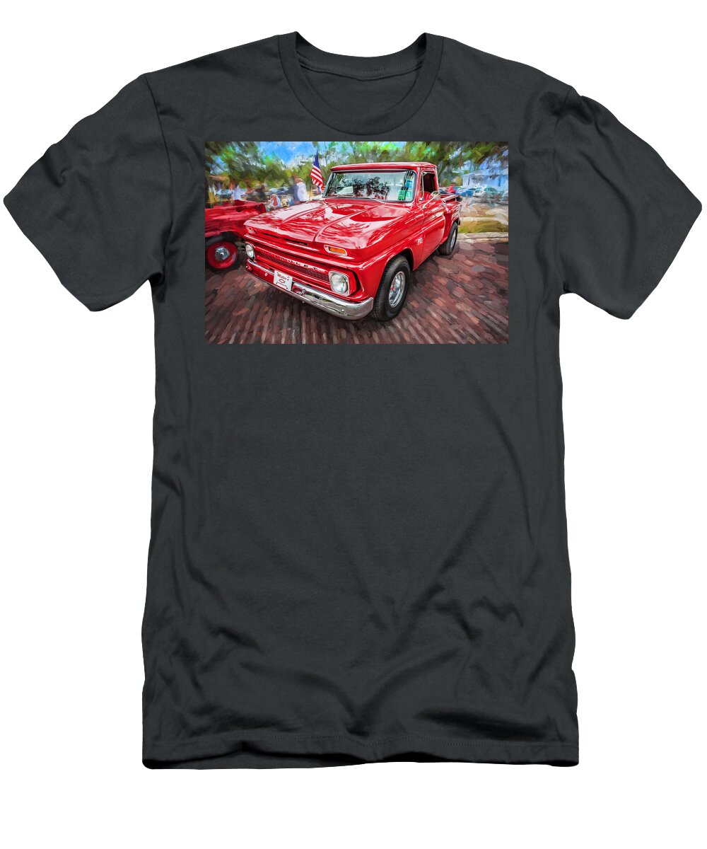 1966 Chevy T-Shirt featuring the photograph 1966 Chevy C10 Pick Up Truck Painted by Rich Franco