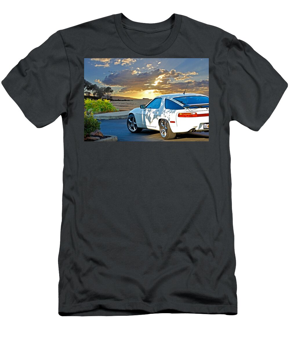 Auto T-Shirt featuring the photograph 1990 Porsche 928 by Dave Koontz