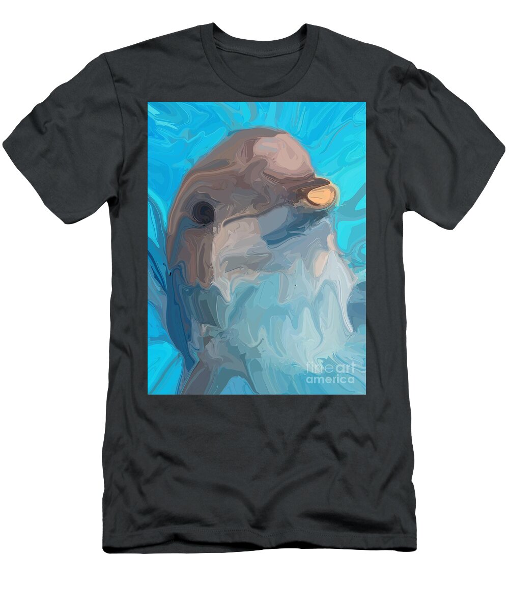 Dolphin T-Shirt featuring the digital art Dolphin #2 by Chris Butler