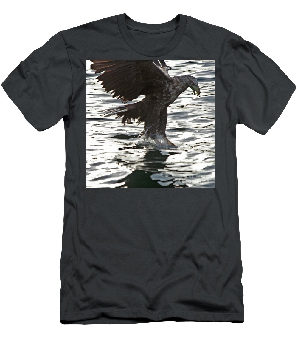 White_tailed Eagle T-Shirt featuring the photograph European Fishing Sea Eagle 3 by Heiko Koehrer-Wagner