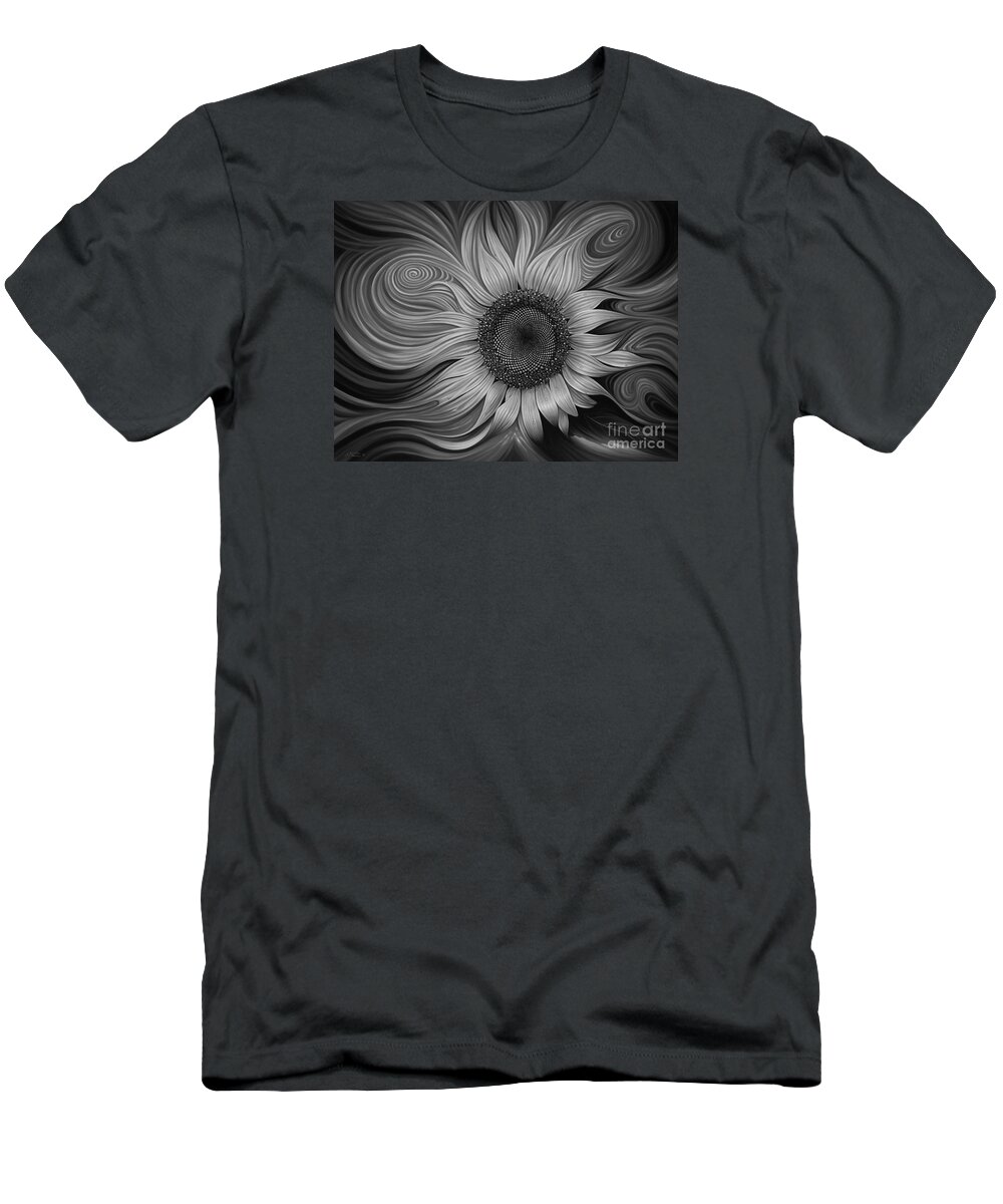 Sunflower T-Shirt featuring the painting Girasol Dinamico by Ricardo Chavez-Mendez